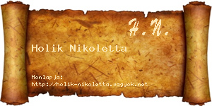 Holik Nikoletta névjegykártya